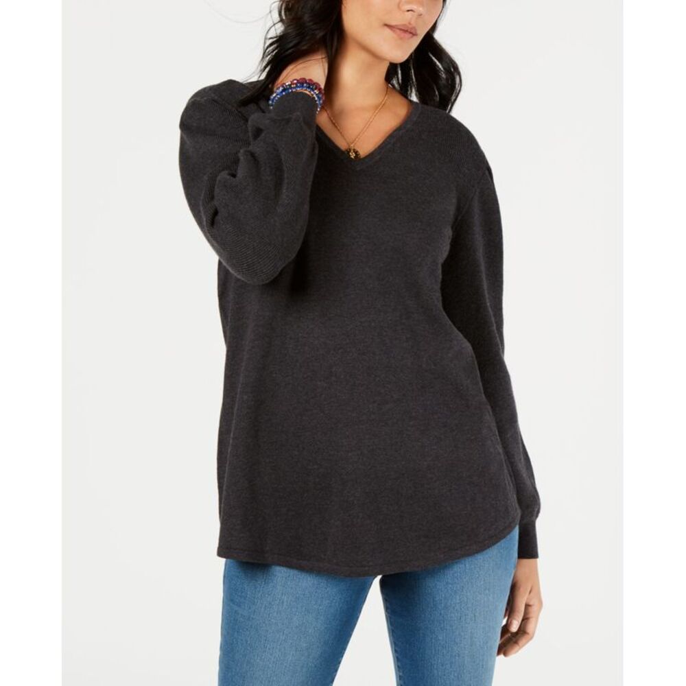 Style & Co Pleated Sleeve Tunic Sweater
